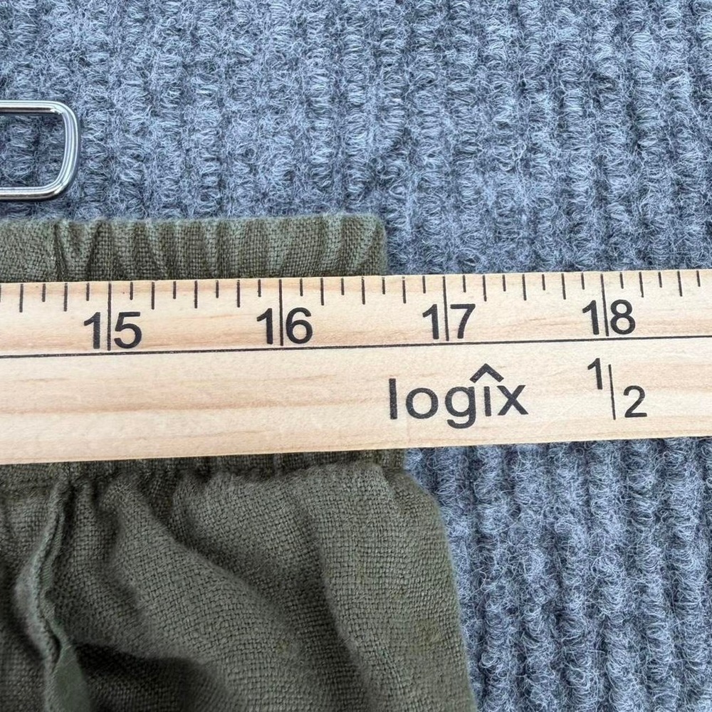 Cotton On linen cargo pants women's XL olive green utility wide leg - Picture 6 of 9